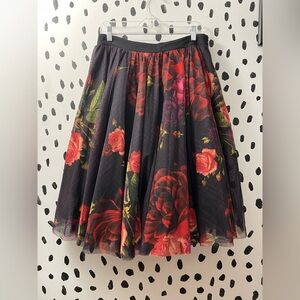 Ted Baker juxtapose rose tutu midi skirt in oxblood